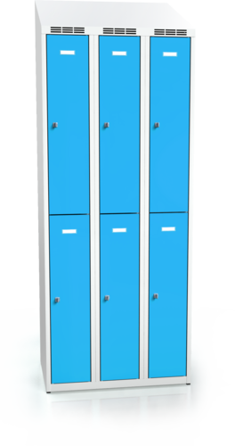  Divided cloakroom locker ALDOP with sloping top 1995 x 750 x 500